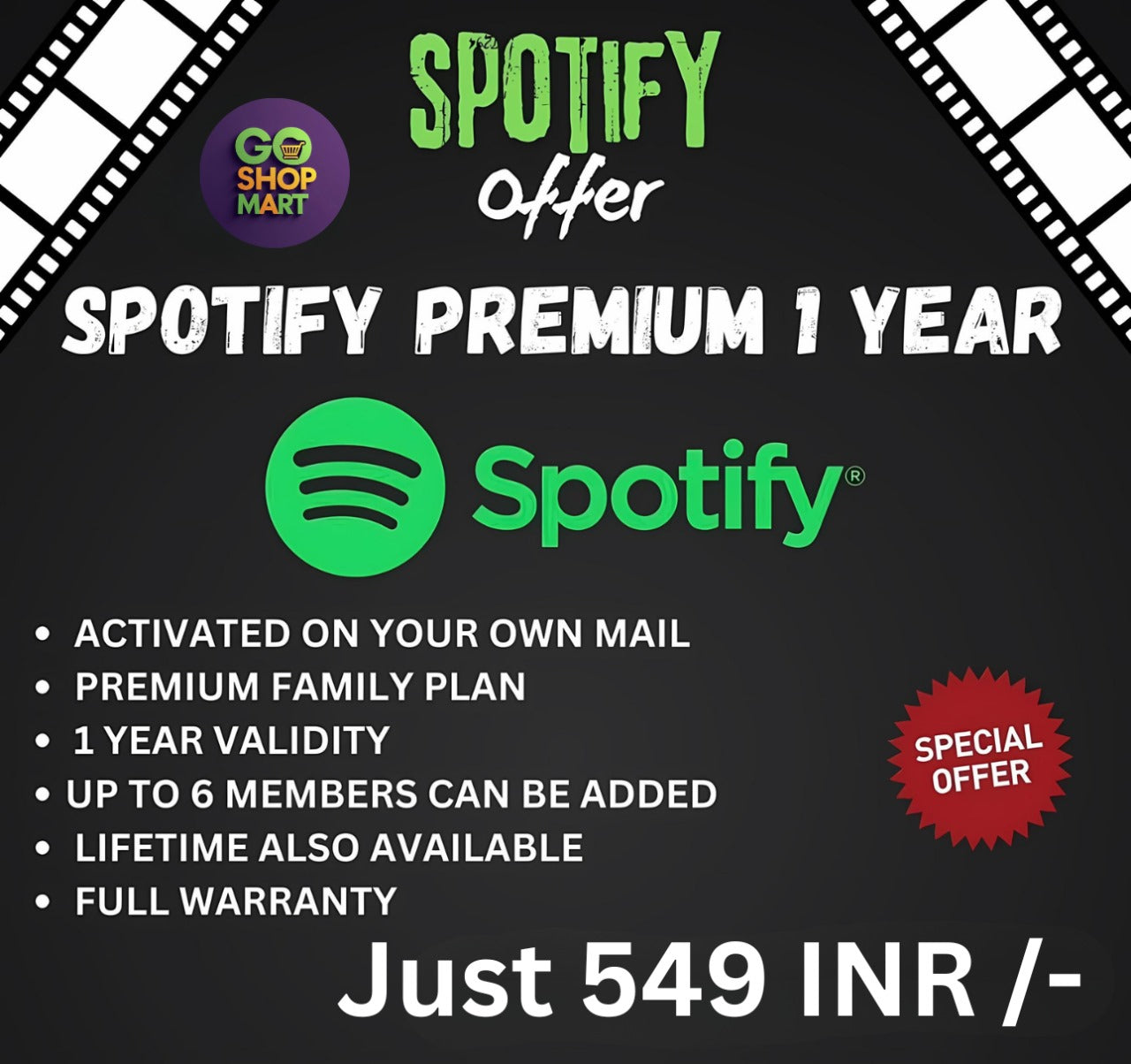 Spotify Premium ā 1 Year Plan