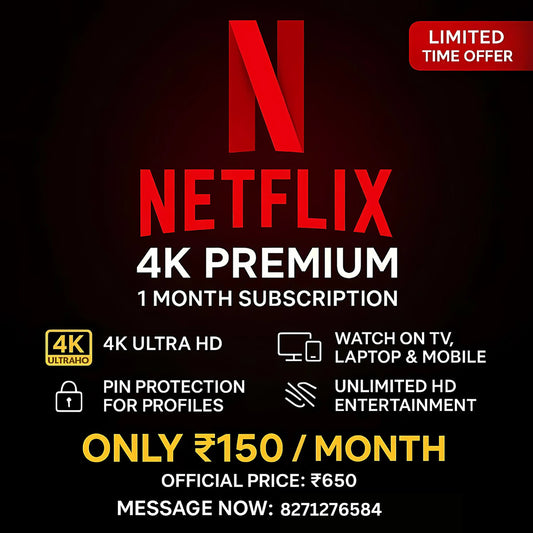 Netflix 1 Month 4K Subscription